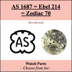 Pièce de montre AS 1687 = Ebel 214 = Zodiac 70 - Liste déroulante [NOS]