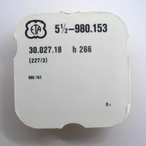 N°227/3 Roue de seconde sans seconde au centre HT 266  - ETA ESA 980.153 [NOS]