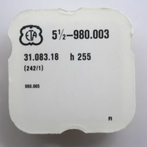 N°242/1 Chaussée HT 255 / Cannon pinion - ETA ESA 980.003 [NOS]
