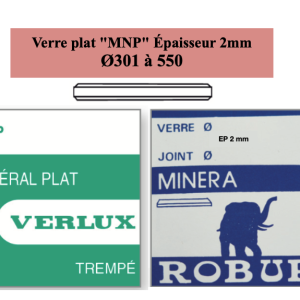 Verre de montre Minéral plat  "MNP" Ø301 à 550 Ep 2mm [NOS]