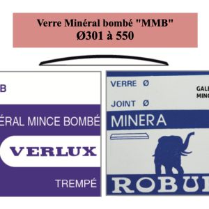 Verre de montre Minéral bombé "MMB" Ø301 à 550 Ep 0,9/1 mm [NOS]
