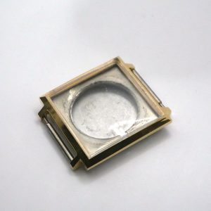 Boitier De Montre Carré 28,20x28,20mm - Cadran 25x25, Plaqué or [NOS] Watch Case