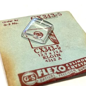 Verre montre G&S FLEXO CX343-5 - 13,7x12,6 - Elgin 4312A [NOS] (Watch crystal)
