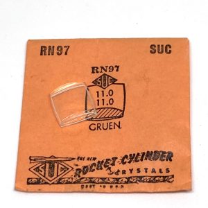 Verre montre SUC RN 97- Compatible GRUEN - 11x11 [NOS] (Watch crystal)