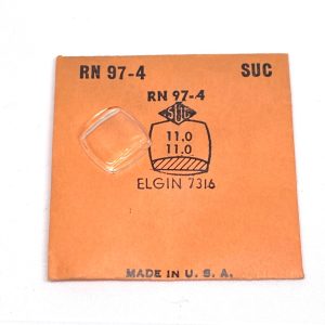 Verre montre SUC RN 97-4 - Compatible Elgin 7316 - 11x11 [NOS] (Watch crystal)