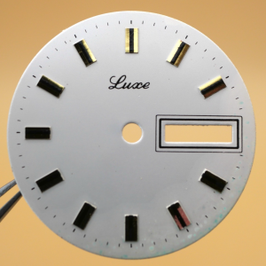 Cadran de montre ETA 2789 - LUXE Ø28mm Jour+date Index doré [NOS] Watch dial