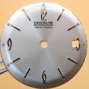 Cadran de montre JEJ 26D - CRISTALOR Ø31mm Date Index rosés [NOS] Watch dial