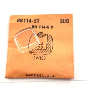 Verre montre SUC RN 114-5T- SWISS 15,5x15,5 [NOS] (Watch crystal)