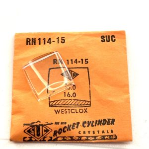 Verre montre SUC RN 114-15 - WESTCLOX 16x16 [NOS] (Watch crystal)