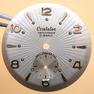 Cadran de montre AV 185 - CRISTALOR Ø28mm Index rosés [NOS] Watch Dial