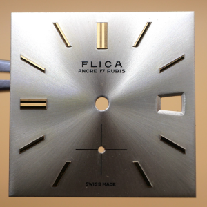 Cadran de montre FHF 81-2 - FLICA 25,50x25,50mm Index rosés [NOS] Watch Dial