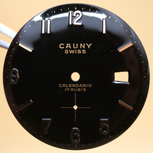 Cadran de montre Noir FHF 81-2 - CAUNY Swiss Ø30,80mm [NOS] Watch Dial