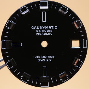 Cadran de montre ETA 2472 - CAUNYMATIC 210 metres Ø28mm Date [NOS] Watch Dial