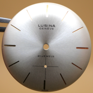 Cadran de montre AV 423 - LUSINA Genève Ø30mm Index dorés [NOS] Watch Dial