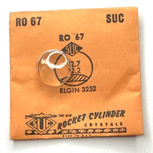 Verre montre SUC RO 67 - ELGIN 3253 - 12,7,x12,2 [NOS] (Watch crystal)