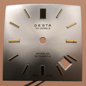 Cadran de montre carré AS 1701 - DESTA Ø25,80x25,80mm Date 4h30 [NOS]