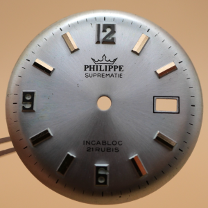 Cadran de montre HP 171 - PHILIPPE Suprematie Ø30mm Date 3H [NOS] Watch Dial