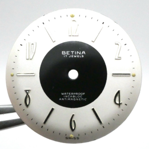 Cadran de montre AS 10½" 1287 - BETINA Ø25,40mm Index argenté [NOS] Watch Dial