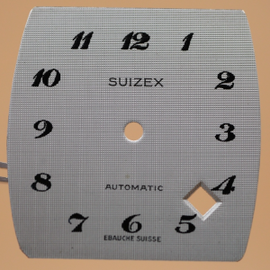 Cadran de montre Tonneaux ETA 2472 - SUIZEX Ø26,50x26,50mm [NOS] (Watch dial)