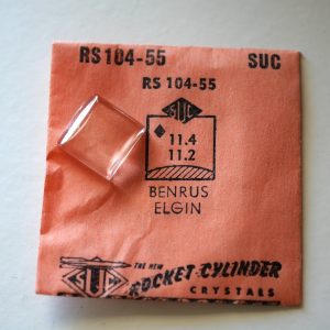 Verre montre SUC RS 104-55 - BENRUS ELGIN - 11,4x11,2 [NOS] (Watch crystal)