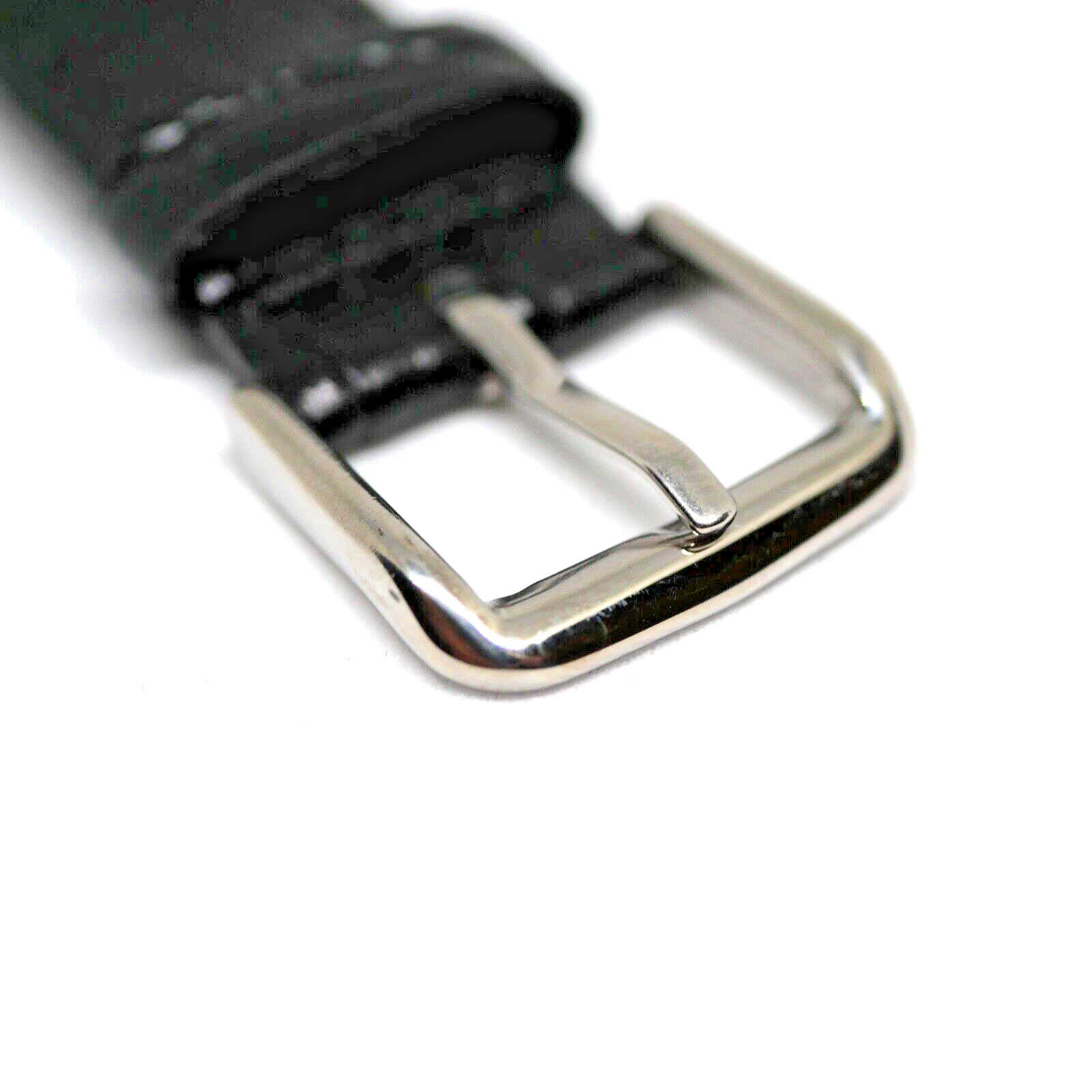 Bracelet Cuir Véritable 18 mm Noir Façon crocodile (Leather watch strap) – Image 4