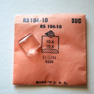 Verre montre SUC RS 104-10 - ELGIN 9359 - 10,6x10,4 [NOS] (Watch crystal)