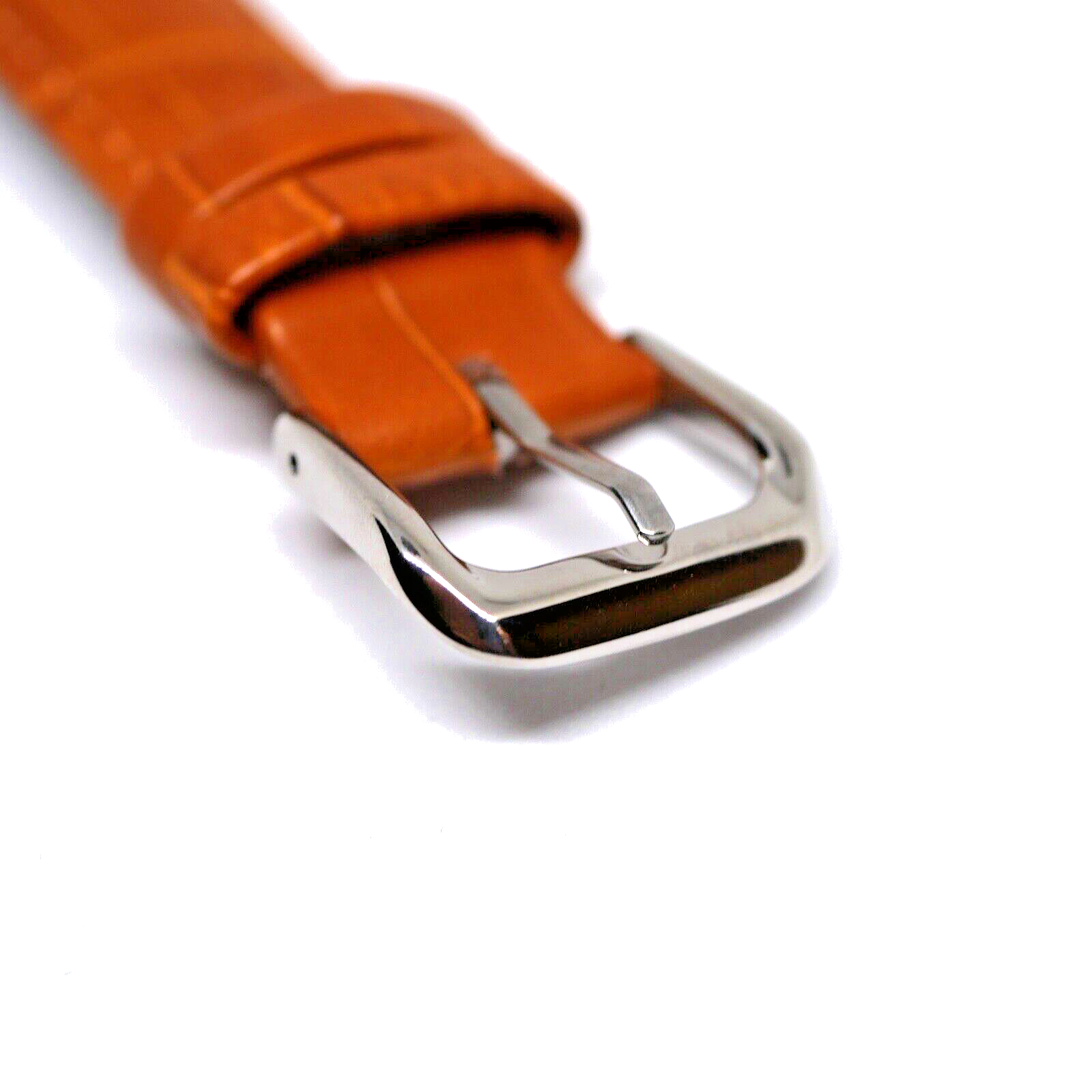 Bracelet Cuir Véritable 18 mm Marron clair Façon crocodile (Leather watch strap) – Image 4