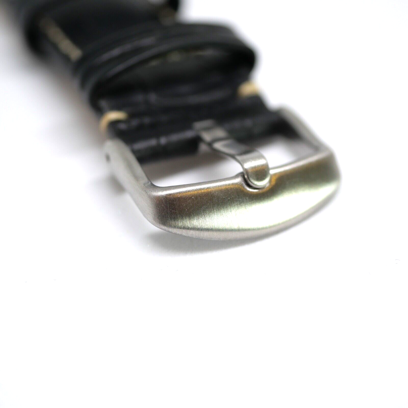 Bracelet Cuir Véritable 22 mm Noir ROCHET Façon alligator FAIT MAIN (9831) – Image 2