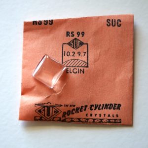 Verre montre SUC RS 99 - ELGIN - 10,2x9,7 [NOS] (Watch crystal)