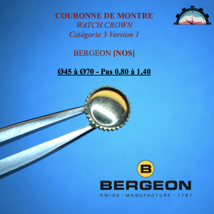 Couronne Montre Forme PUNAISE Ø45 à 70 - Pas 0,80 à 1,40 Canon court Doré (1)