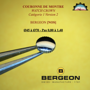 Couronne Montre Forme PUNAISE Ø45 à 70 - Pas 0,80 à 1,40 Canon court Chromé (2)