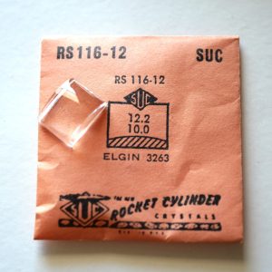 Verre montre SUC RS 116-12 - ELGIN 3263 - 12,2x10 [NOS] (Watch crystal)