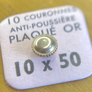 Couronne de montre anti poussière Ø50 filetage 1 - Plaqué or rose [NOS] (2)