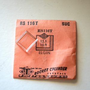 Verre montre SUC RS 116T - ELGIN - 12,1x10,9 [NOS] (Watch crystal)
