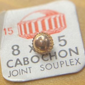Couronne de montre Cabochon Ø45 filetage 0,80 - Plaqué Or rose [NOS]