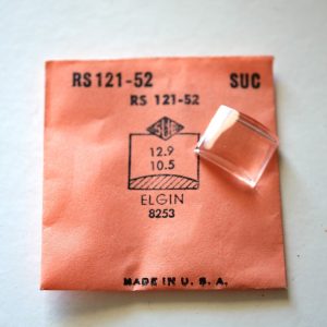 Verre montre SUC RS 121-52 - ELGIN 8253 - 12,9x10,5 [NOS] (Watch crystal)