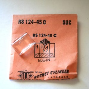 Verre montre SUC RS 124-45C - ELGIN - 13,4x9,7 [NOS] (Watch crystal)