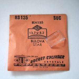 Verre montre SUC RS 135 - BULOVA STAR - 13,7x8,2 [NOS] (Watch crystal)
