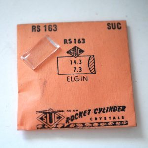 Verre montre SUC RS 163 - ELGIN - 14,3x7,3 [NOS] (Watch crystal)