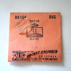 Verre montre SUC RS 154 - ELGIN - 14,2x9 [NOS] (Watch crystal)