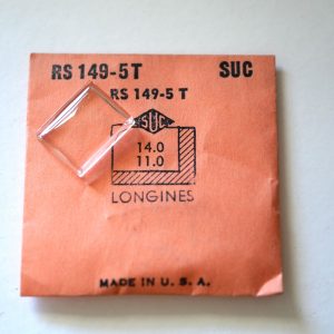 Verre montre SUC RS 149-5T - LONGINES - 14x11 [NOS] (Watch crystal)