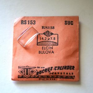 Verre montre SUC RS 153 - ELGIN BULOVA - 14,2x7,8 [NOS] (Watch crystal)