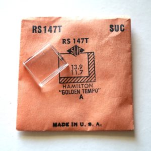 Verre montre SUC RS 147T - HAMILTON - 13,9x11,7 [NOS] (Watch crystal)
