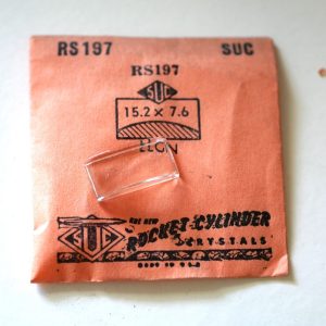 Verre montre SUC RS 197 - ELGIN - 15,2x7,6 [NOS] (Watch crystal)