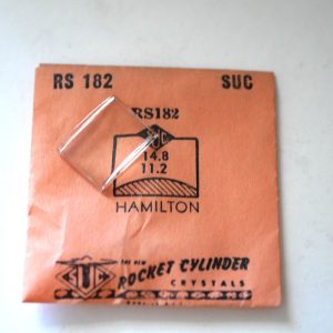 Verre montre SUC RS 182 - HAMILTON - 14,8x11,2 [NOS] (Watch crystal)