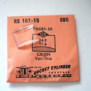 Verre montre SUC RS 187-10 - GRUEN Veri-Thin - 14,9x11,6 [NOS] (Watch crystal)