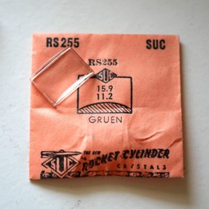 Verre montre SUC RS 255 - GRUEN - 15,9x11,2 [NOS] (Watch crystal)