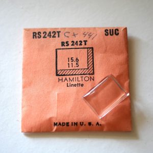 Verre montre SUC RS 242T - HAMILTON Linette - 15,6x11,5 [NOS] (Watch crystal)