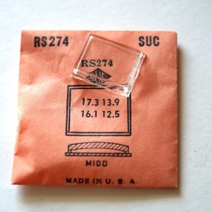 Verre montre SUC RS 274 - MIDO - 17,3x13,9 / 16,1x12,5 [NOS] (Watch crystal)
