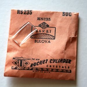 Verre montre SUC RS 235 - BULOVA - 15,6x8,1 [NOS] (Watch crystal)